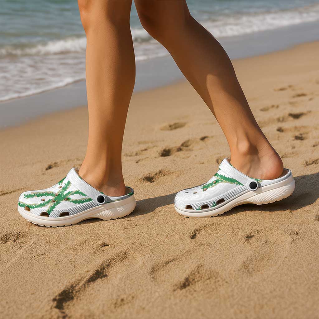 Hawaii Maile Lei Clogs Shoes Aloha White Color