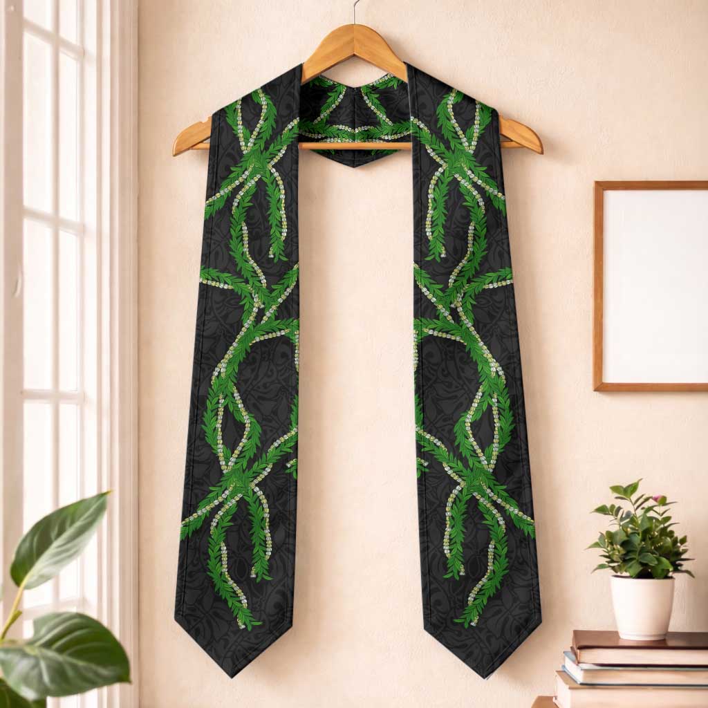 Hawaii Maile Lei Graduation Stole Aloha Black Color