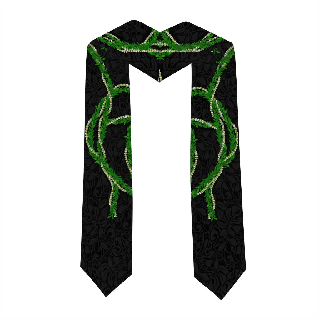 Hawaii Maile Lei Graduation Stole Aloha Black Color