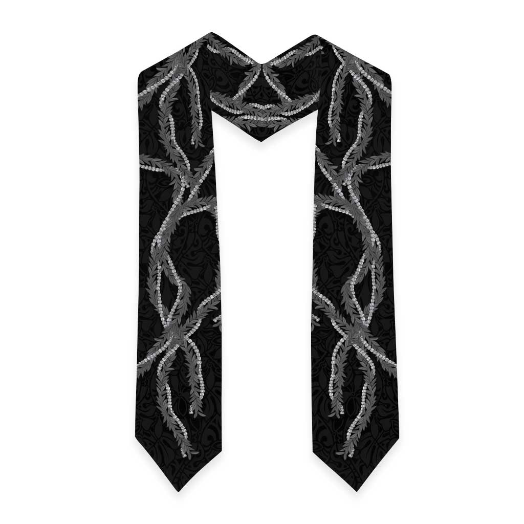Hawaii Maile Lei Graduation Stole Aloha Grayscale Color