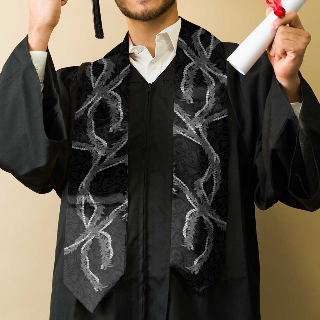 Hawaii Maile Lei Graduation Stole Aloha Grayscale Color