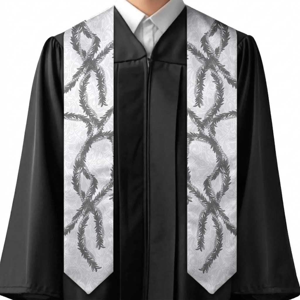 Hawaii Maile Lei Graduation Stole Aloha The Grey Color
