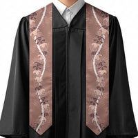 Hawaii Maile Lei Graduation Stole With Brown Monstera Pattern