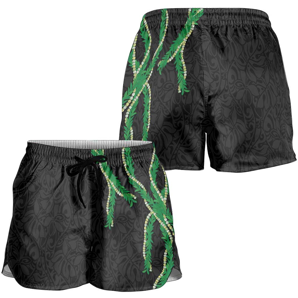 Hawaii Maile Lei Shorts for Women Aloha Black Color
