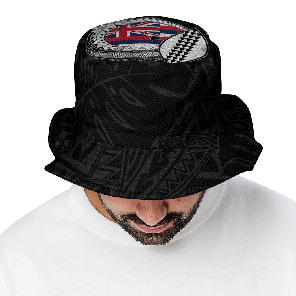 Hawaii Map Flag Spirit Bucket Hat Flag Polynesian Pattern