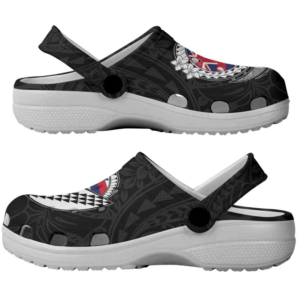 Hawaii Map Flag Spirit Clogs Shoes Flag Polynesian Pattern