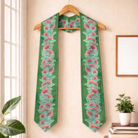 Hawaii Ohia Lehua Graduation Stole Tropical Vibes Green