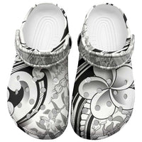 Hawaii Plumeria Lokelani Pikake Lei Clogs Shoes Ele'ele Polynesian Tattoo LT9 Black - Polynesian Pride