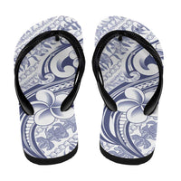 Hawaii Plumeria Lokelani Pikake Lei Flip Flops Navy Blue Polynesian Tattoo LT9 - Polynesian Pride