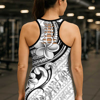 Hawaii Plumeria Lokelani Pikake Lei Hollow Tank Top Ele'ele Polynesian Tattoo
