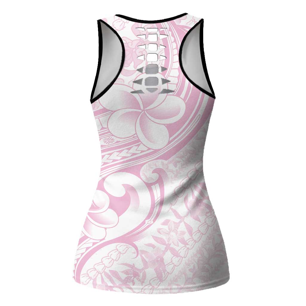 Hawaii Plumeria Lokelani Pikake Lei Hollow Tank Top Poni Mama Polynesian Tattoo LT9 - Polynesian Pride