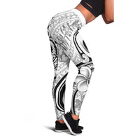 Hawaii Plumeria Lokelani Pikake Lei Leggings Ele'ele Polynesian Tattoo LT9 - Polynesian Pride