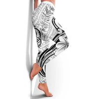 Hawaii Plumeria Lokelani Pikake Lei Leggings Ele'ele Polynesian Tattoo LT9 - Polynesian Pride