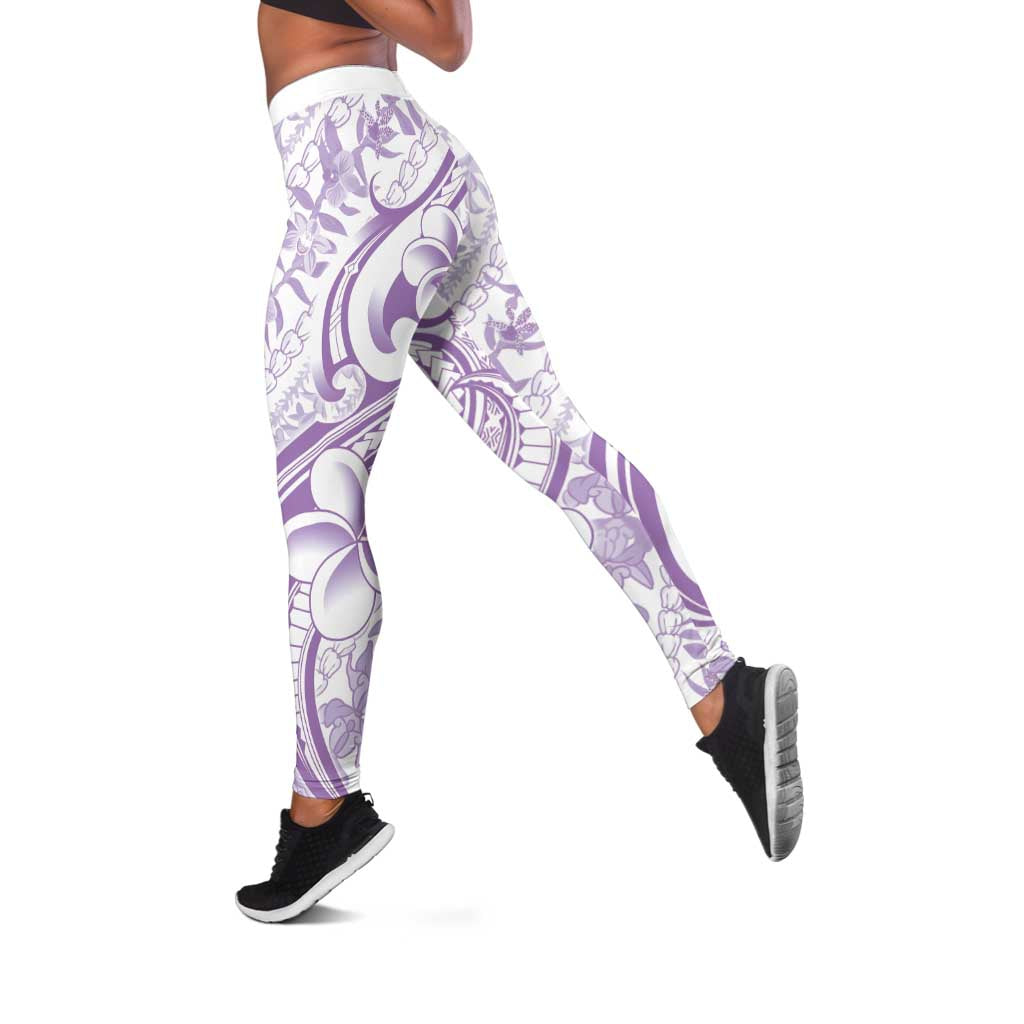 Hawaii Plumeria Lokelani Pikake Lei Leggings Poni Polynesian Tattoo