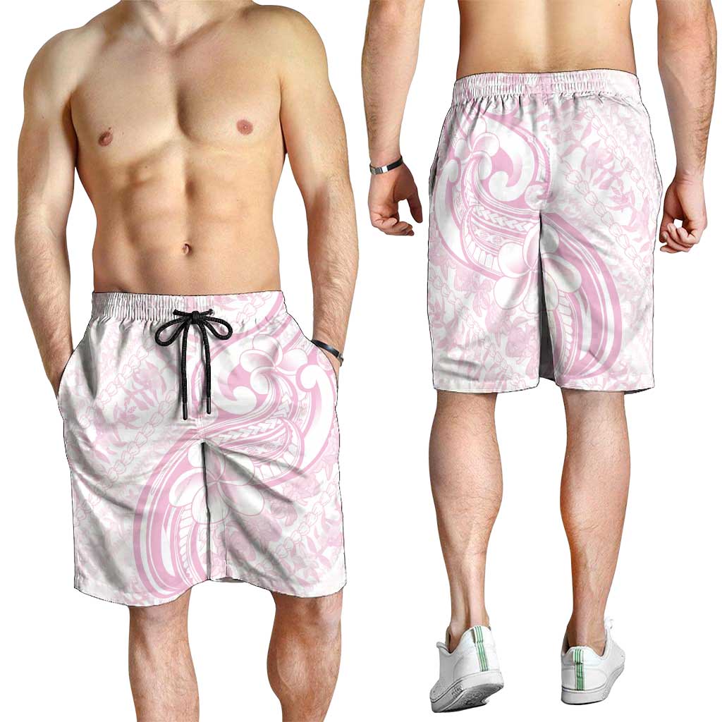 Hawaii Plumeria Lokelani Pikake Lei Shorts for Men Poni Mama Polynesian Tattoo LT9 - Polynesian Pride