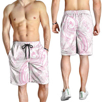 Hawaii Plumeria Lokelani Pikake Lei Shorts for Men Poni Mama Polynesian Tattoo LT9 - Polynesian Pride