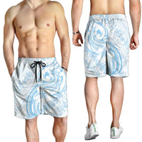 Hawaii Plumeria Lokelani Pikake Lei Shorts for Men Uliuli Polynesian Tattoo