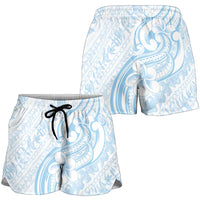 Hawaii Plumeria Lokelani Pikake Lei Shorts for Women Uliuli Polynesian Tattoo LT9 - Polynesian Pride