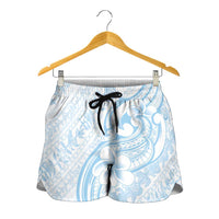 Hawaii Plumeria Lokelani Pikake Lei Shorts for Women Uliuli Polynesian Tattoo LT9 - Polynesian Pride