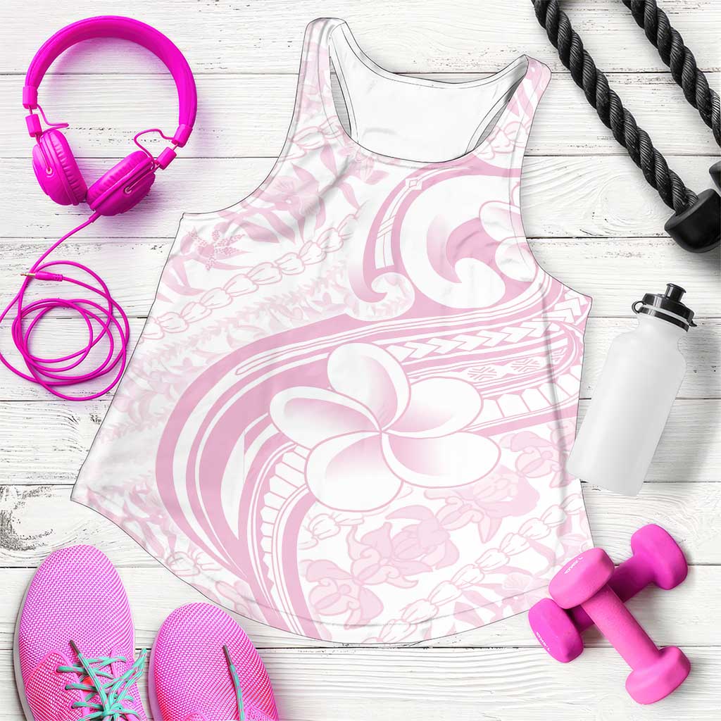 Hawaii Plumeria Lokelani Pikake Lei Women Racerback Tank Poni Mama Polynesian Tattoo