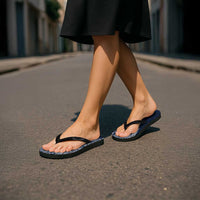 Hawaii Plumeria Tribal Vintage Flip Flops Special Blue