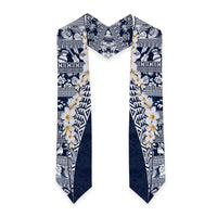 Hawaii Plumeria Tribal Vintage Graduation Stole Special Blue