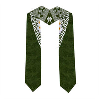 Hawaii Plumeria Tribal Vintage Graduation Stole Special Green