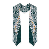 Hawaii Plumeria Tribal Vintage Graduation Stole Special Turquoise LT03 - Polynesian Pride