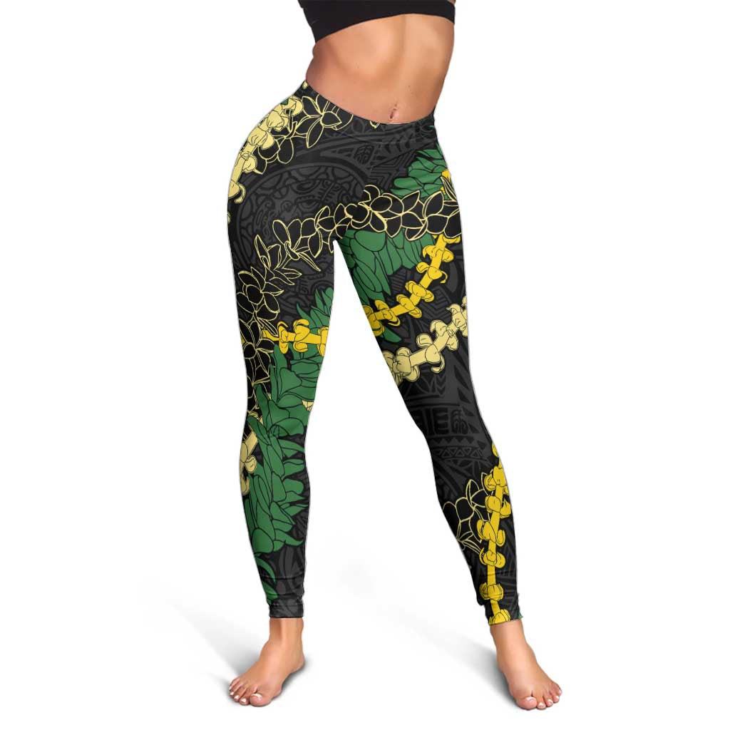 Hawaii Puakenikeni - Maile Lei Leggings Obsidian Black