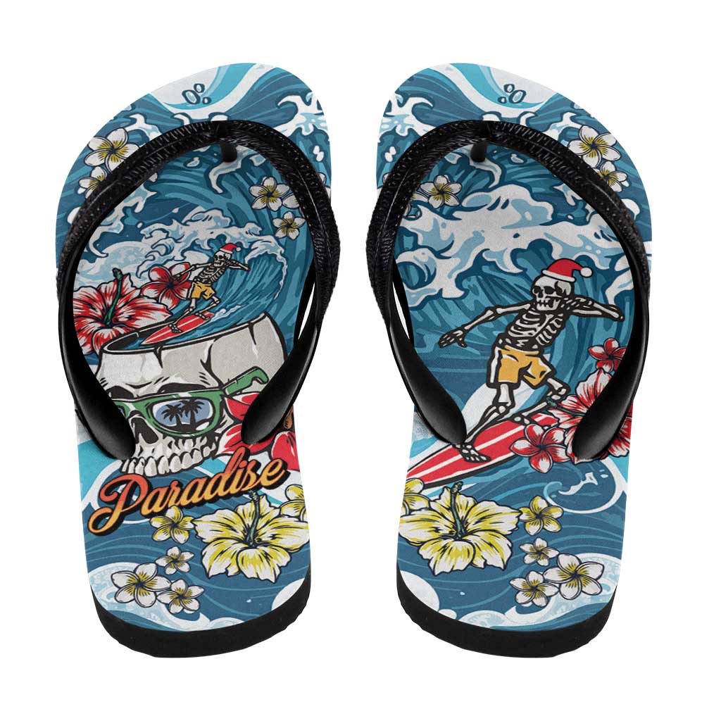 Hawaii Santa Skeleton Surfing Flip Flops Mele Kalikimaka i Iulai! LT9 - Polynesian Pride
