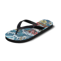 Hawaii Santa Skeleton Surfing Flip Flops Mele Kalikimaka i Iulai! LT9 - Polynesian Pride
