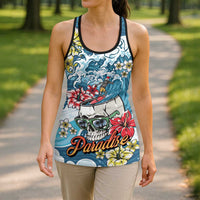 Hawaii Santa Skeleton Surfing Personalized Hollow Tank Top Mele Kalikimaka i Iulai! LT9 - Polynesian Pride