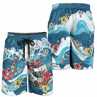 Hawaii Santa Skeleton Surfing Shorts for Men Mele Kalikimaka i Iulai! LT9 - Polynesian Pride