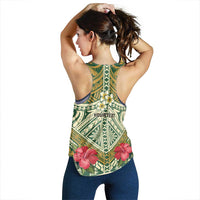 Hawaii Tiki Mask Personalized Women Racerback Tank Mele Kalikimaka i Iulai! LT9 - Polynesian Pride