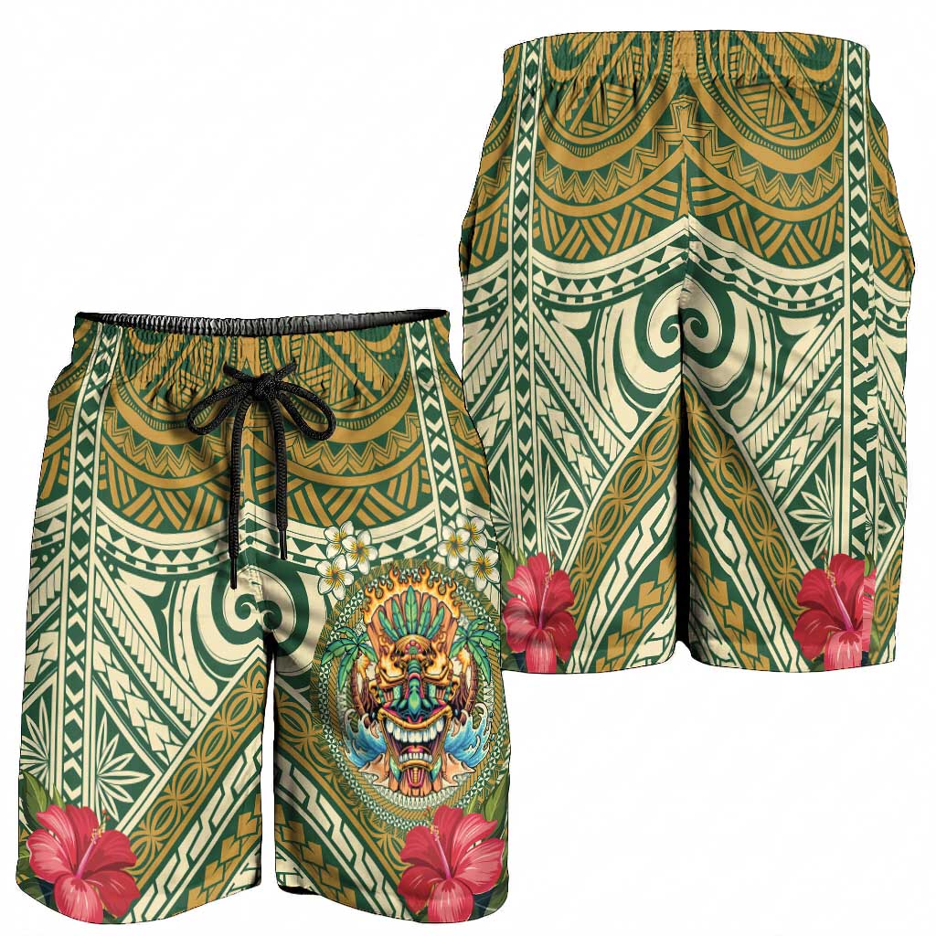 Hawaii Tiki Mask Shorts for Men Mele Kalikimaka i Iulai!