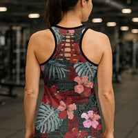 Hawaii Tiki Surfing Hollow Tank Top Mele Kalikimaka i Iulai! LT9 - Polynesian Pride