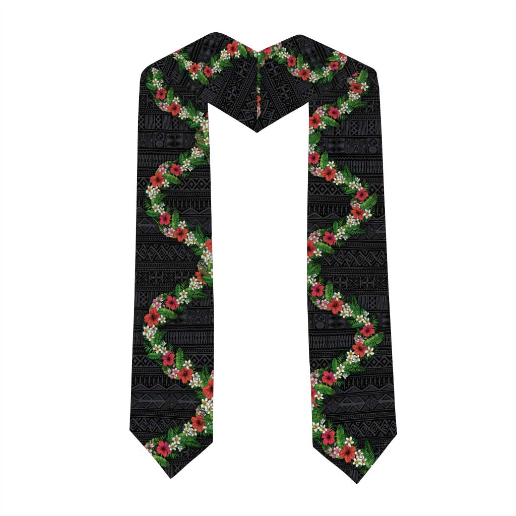 Hawaii Tropical Flowers and Leaves Graduation Stole Tapa Pattern Colorful Mode