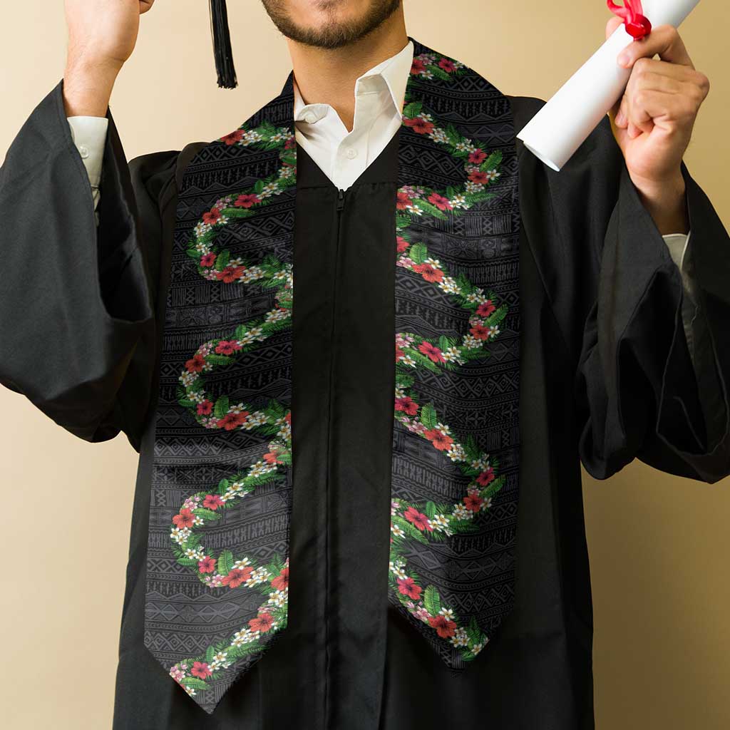 Hawaii Tropical Flowers and Leaves Graduation Stole Tapa Pattern Colorful Mode