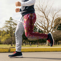 Hawaii Tropical Plant Akala Jogger Pants Vibrant Polynesian Pattern