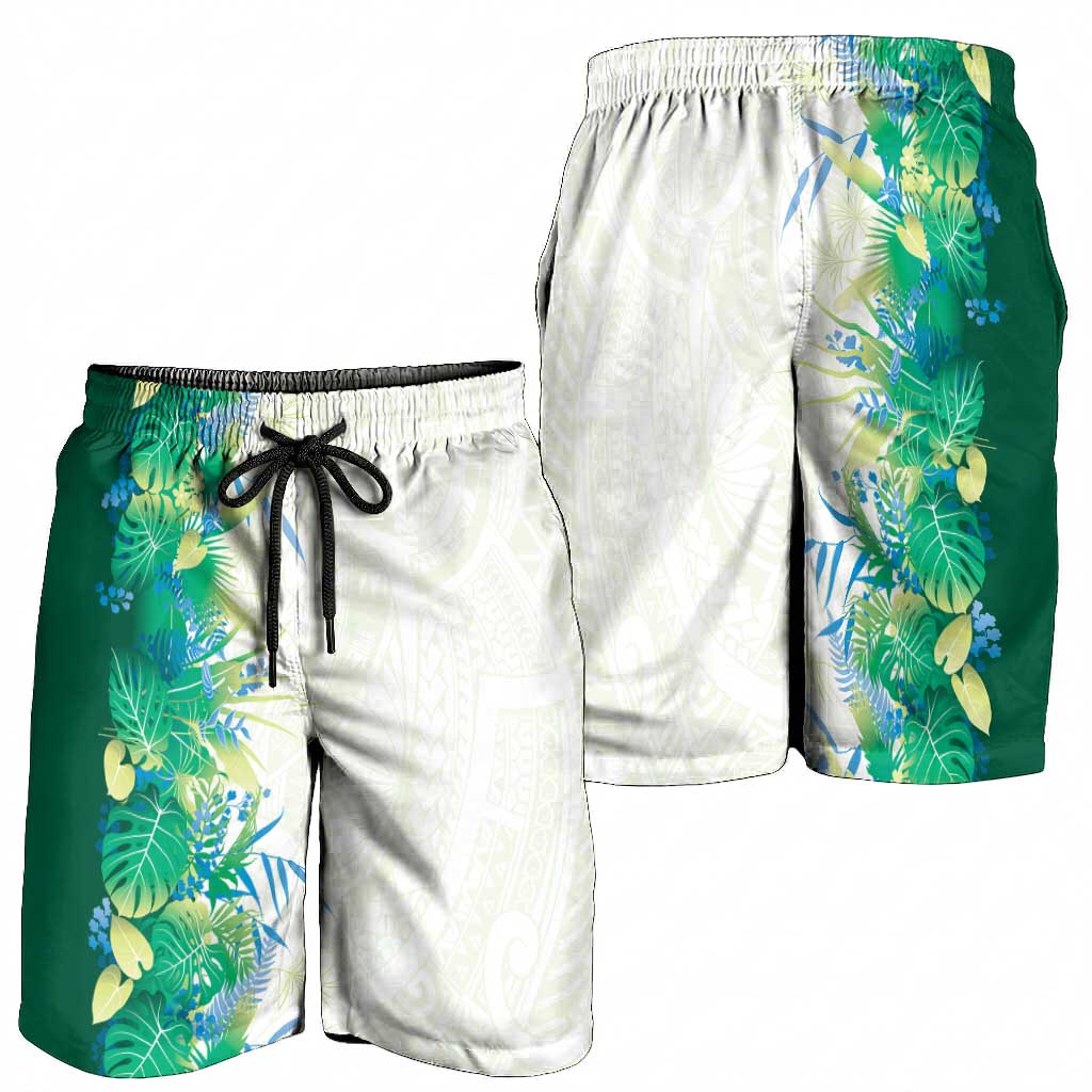 Hawaii Tropical Plant Omaomao Shorts for Men Vibrant Polynesian Pattern