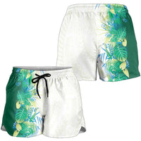 Hawaii Tropical Plant Omaomao Shorts for Women Vibrant Polynesian Pattern