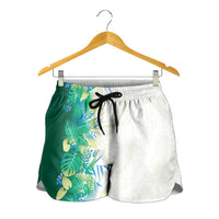 Hawaii Tropical Plant Omaomao Shorts for Women Vibrant Polynesian Pattern