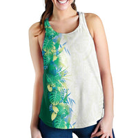 Hawaii Tropical Plant Omaomao Women Racerback Tank Vibrant Polynesian Pattern