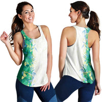 Hawaii Tropical Plant Omaomao Women Racerback Tank Vibrant Polynesian Pattern