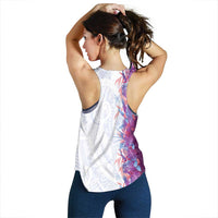 Hawaii Tropical Plant Poni Women Racerback Tank Vibrant Polynesian Pattern