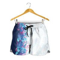 Hawaii Tropical Plant UliUli Shorts for Women Vibrant Polynesian Pattern