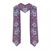 Hawaii Vintage Violet Hibiscus Tapa Pattern Graduation Stole