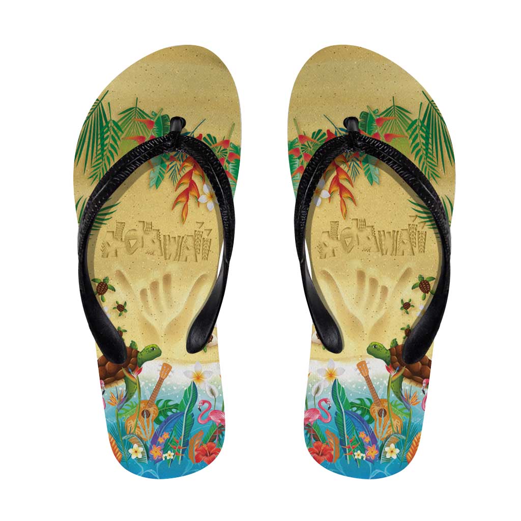 Hawaiian Alohawaii Flip Flops Tropical Plants and Animals on The Beach LT03 Multicolor - Polynesian Pride