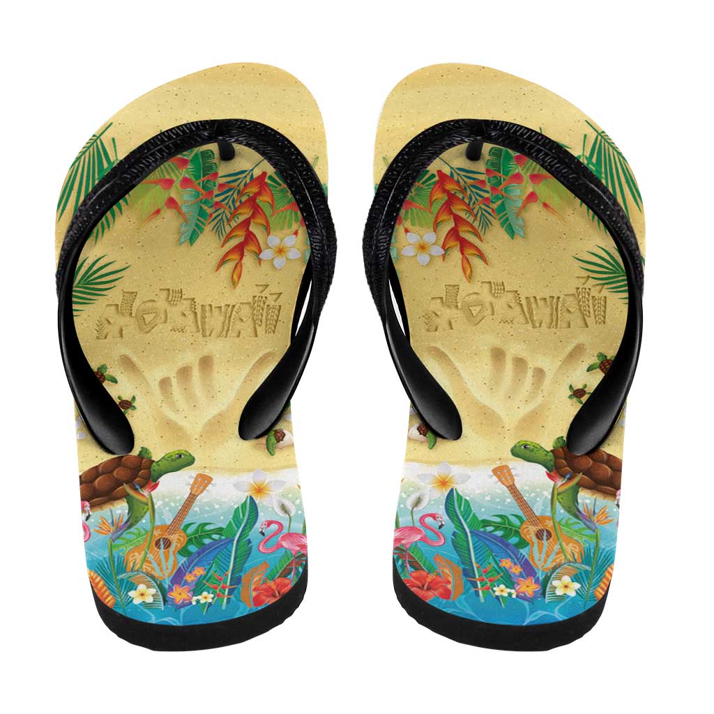 Hawaiian Alohawaii Flip Flops Tropical Plants and Animals on The Beach LT03 - Polynesian Pride