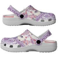 Hawaiian and Japanese Culture Together Clogs Shoes Tropical Honu with Japanese Elements Purple Color LT03